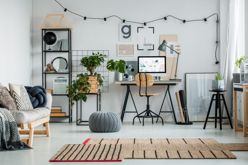 oficina en casa color gris