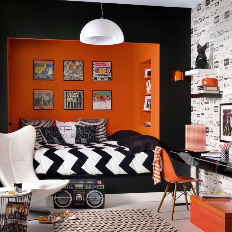 las habitaciones de color naranja se ven geniales